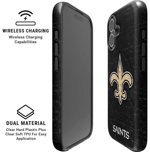NFL New Orleans Saints Distressed iPhone 16 Plus Magsafe Impact Case